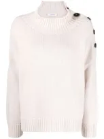 Yves Salomon Button-detail Knitted Jumper In Rosa