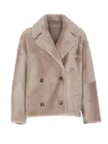 Yves Salomon Fur Jacket In Brown