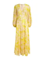 Zimmermann Silk Floral Maxi Dress In Yellow