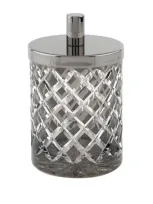 Zodiac Bevelled Crystal Jar In Gray