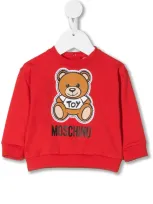 Moschino Babies' Teddybear Long Sleeve Sweatshirt In Red