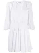 Brognano Flared Plunging-neck Dress In White