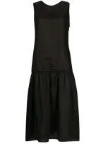 Joseph Dropped-waist Sleeveless Midi Dress In Black