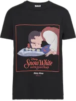 Miu Miu Kisses Snow White T-shirt In Black