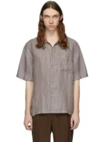 Our Legacy Short Sleeve Box Shirt In Linen Strip