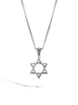 John Hardy Men's Sterling Silver Classic Chain Star Of David Pendant Necklace, 20 In Silver Tone