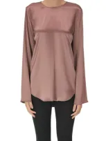 Theory Satin Blouse In Pink