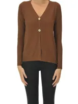 Aragona Cashmere Knit Cardigan In Brown