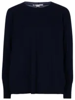 Stella Mccartney Button-embellished Wool And Silk-blend Sweater In Blue