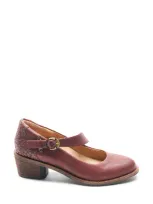 Halsa Footwear Mia Mary Jane In Dark Cherry Leather