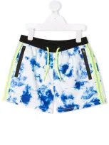 Mc2 Saint Barth Teen Tie Dye-print Swim Shorts In 白色