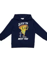 Stella Mccartney Blue Sweatshirt For Kids With Pizza In Navy