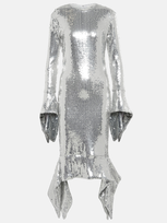 Ami Alexandre Mattiussi Silver Midi Dress In Metal