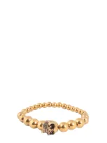 Alexander Mcqueen Skull Bracelet In Gold